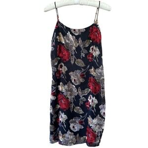 Vintage Stella Dress Womens 6 Burnout Velvet Chiffon Floral Mini Slip Grunge USA